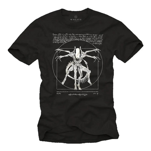 Alien Men's T-Shirt - Gamer T-Shirt Da Vinci Print Women Tops Fashion Tshirt
