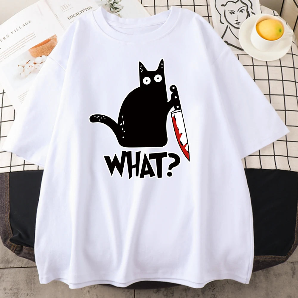 Vintage Cartoon Cotton Tee | Breathable Lightweight Short Sleeve T Shirt for Summer