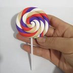 1/2PCS Big Simulate Clay Lolipop Cute Plasticine Candy Flat Back for Kids DIY Phone De close-up view