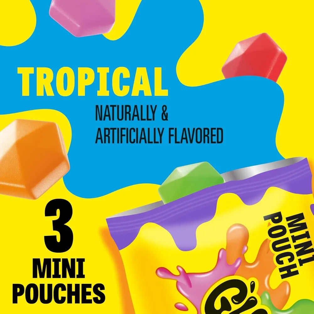 US Shipping Tropical Fruit Flavored Snacks Mini Pouches 3 Count 1.32 oz detail view