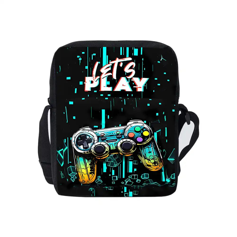 3D Cartoon Gamepad Messenger Bag | Lightweight Crossbody for Children and Teens