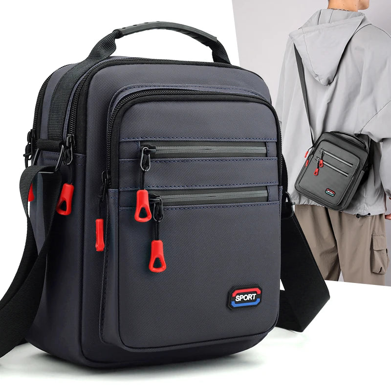 Oxford Fold Over Business Bag | Zipper Closure Unisex Crossbody with Multiple Pockets