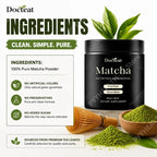 Docteat Matcha Powder Easy Mix and Drink Stone Milled First Flush for Daily Energy Fo alternate view