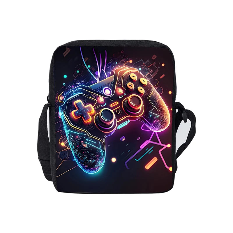 3D Cartoon Gamepad Messenger Bag | Lightweight Crossbody for Children and Teens