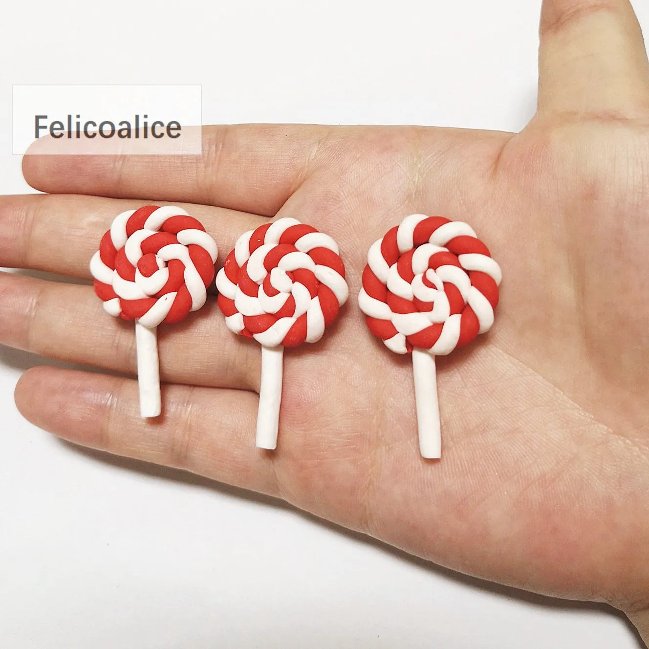 1/2PCS Big Simulate Clay Lolipop Cute Plasticine Candy Flat Back for Kids DIY Phone additional angle