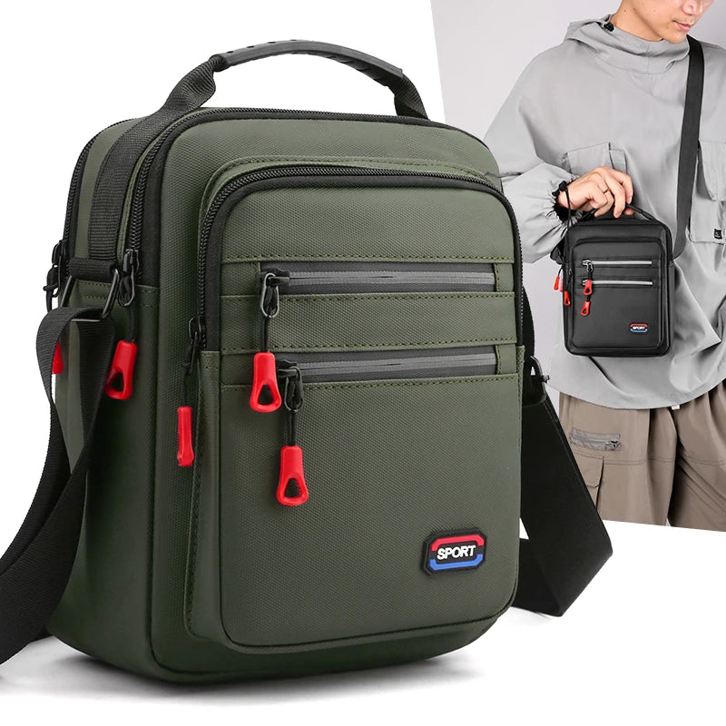 Oxford Fold Over Business Bag | Zipper Closure Unisex Crossbody with Multiple Pockets