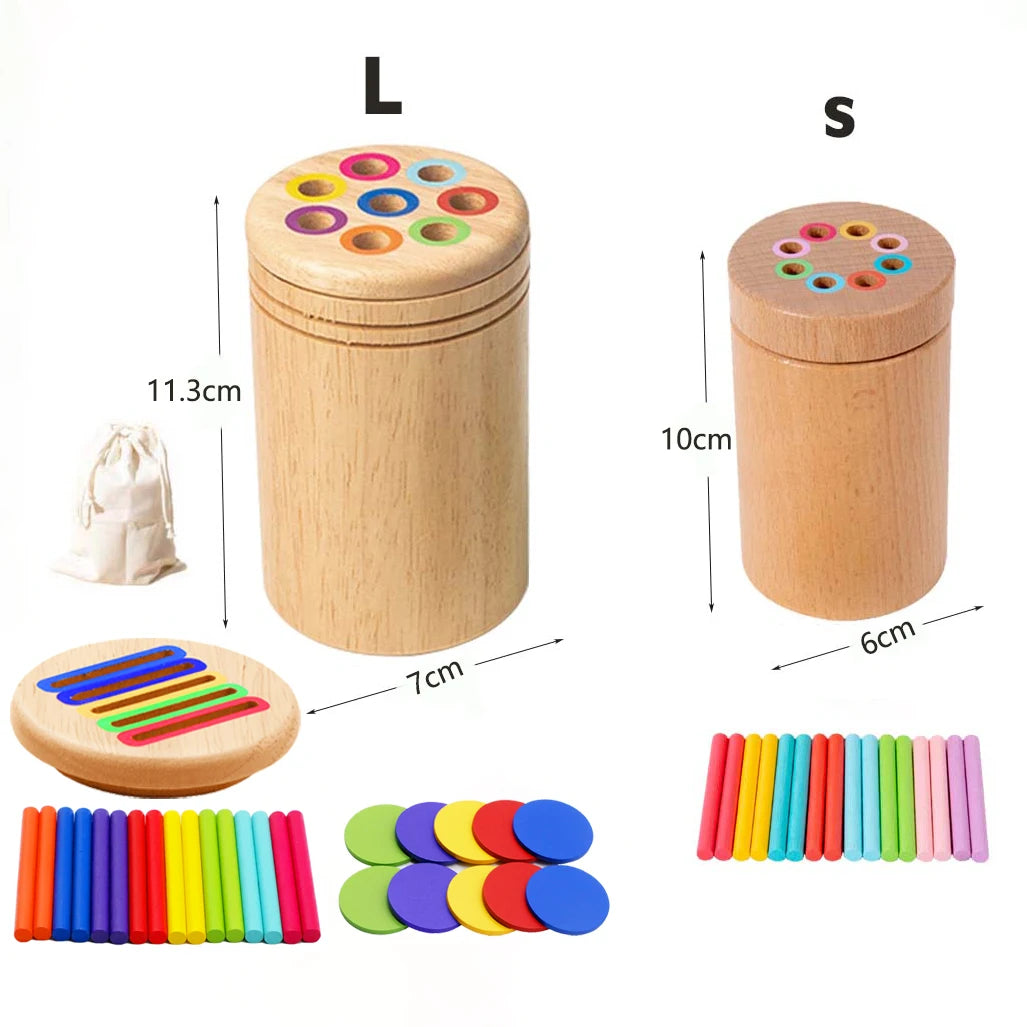 Montessori Wooden Color Sorting &amp; Shape Matching Toy