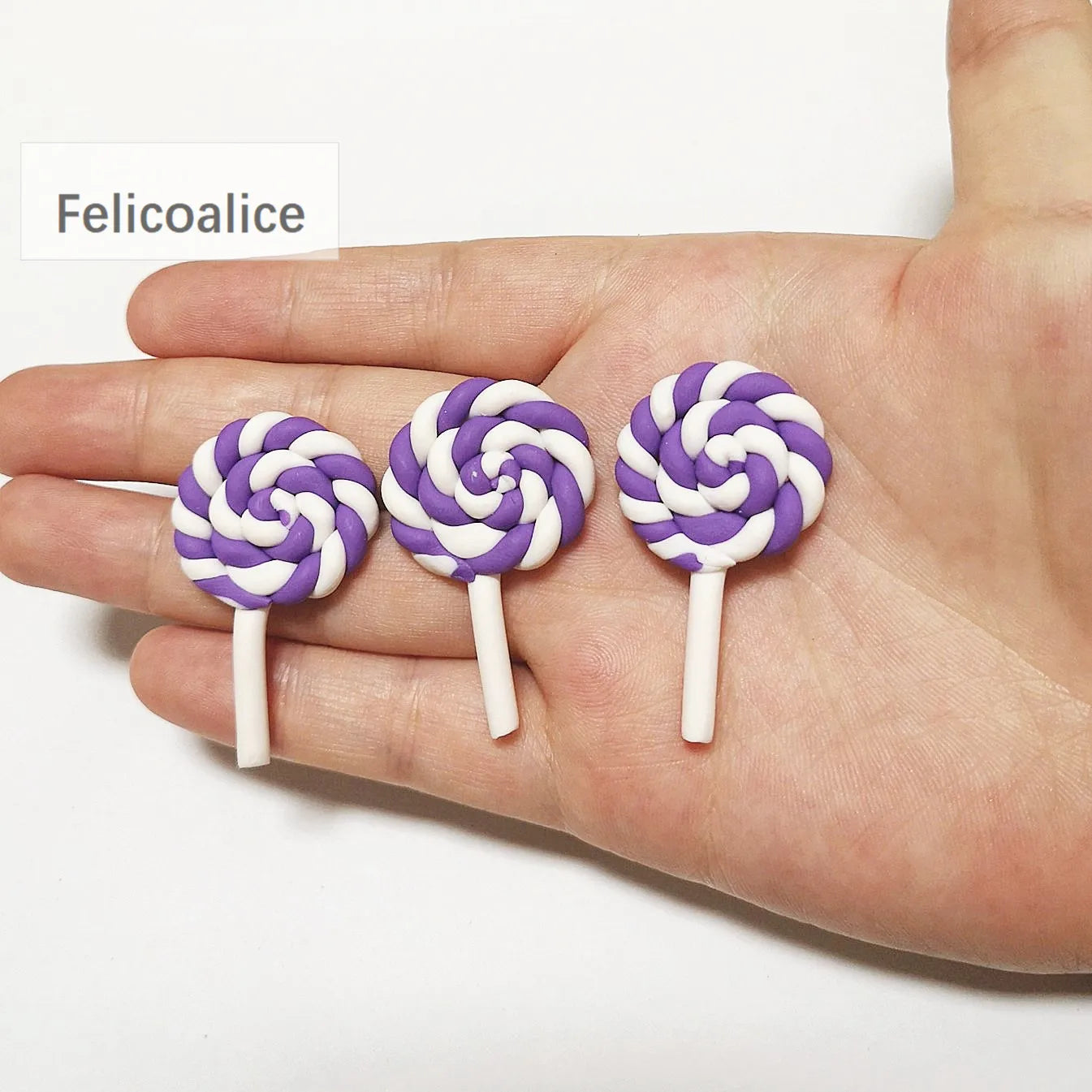 1/2PCS Big Simulate Clay Lolipop Cute Plasticine Candy Flat Back for Kids DIY Phone Deco detail view