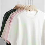 Unisex Oversized Cotton Tee | Breathable Moisture Wicking Short Sleeve T Shirt for Four Seasons