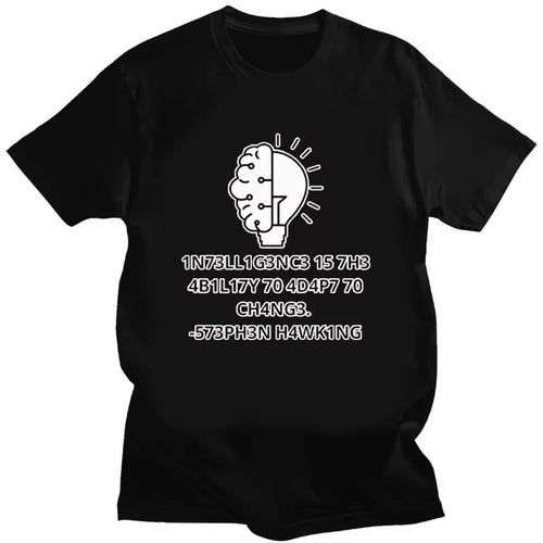 Creative Men TShirts Funny Geek Tops Intelligence Is The Ability To Adapt To Change L alternate view