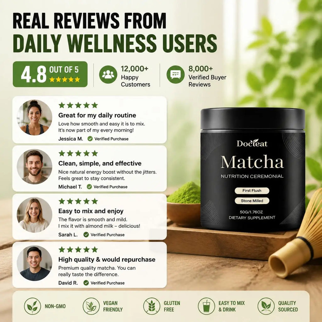 Docteat Matcha Ceremonial Powder 50g Stone Milled Daily Energy Focus Digestive Balance C detail view