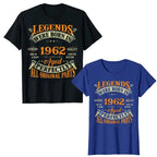 Legends Born in 1962 Vintage T-Shirt for Women Men Clothing Father's Day Gifts Graphic Outfits Letters Printed Saying  Tee Tops