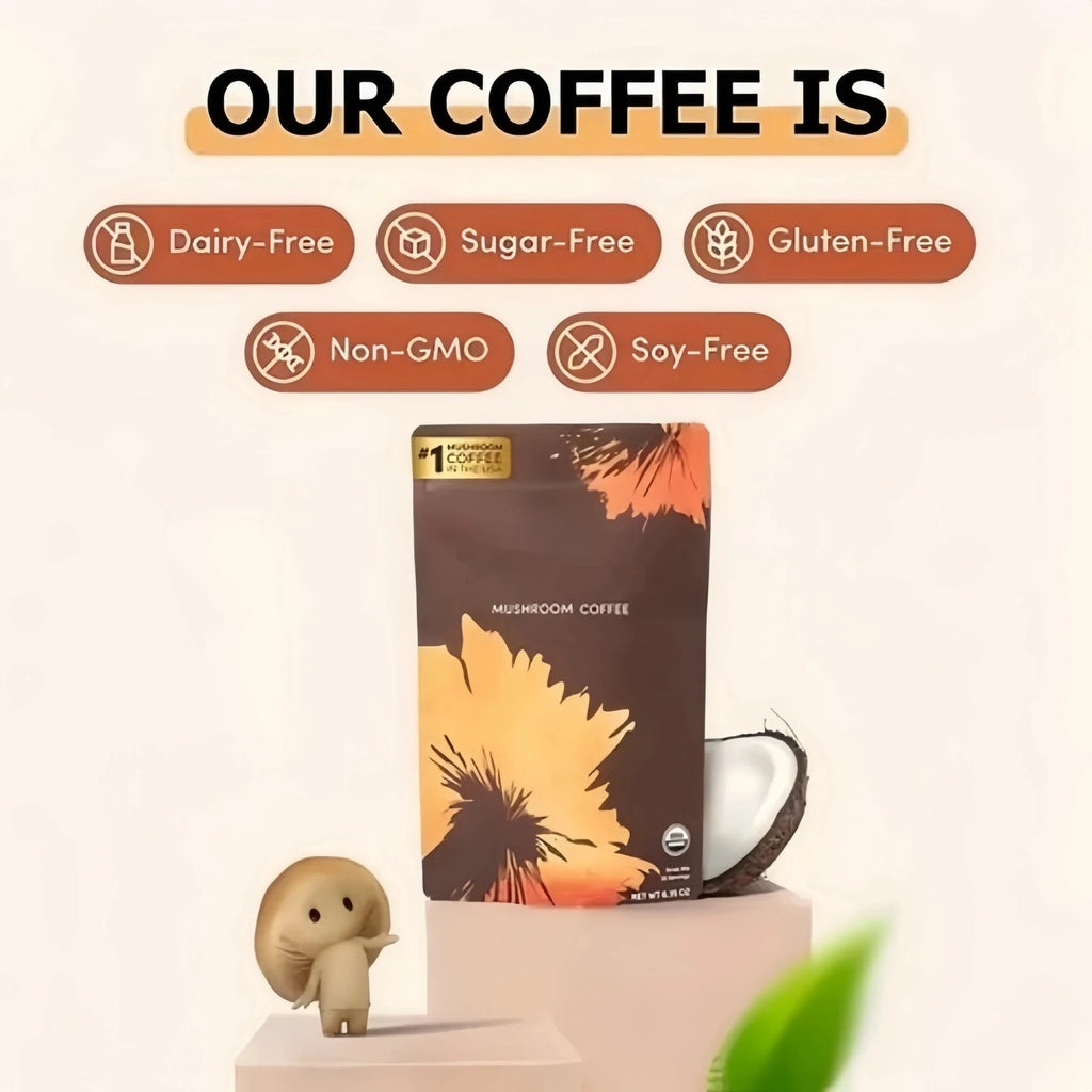 Organic Mushroom Matcha & Coffee, 2000mg Adaptogenic Blends, USDA Certified, Made in lifestyle view