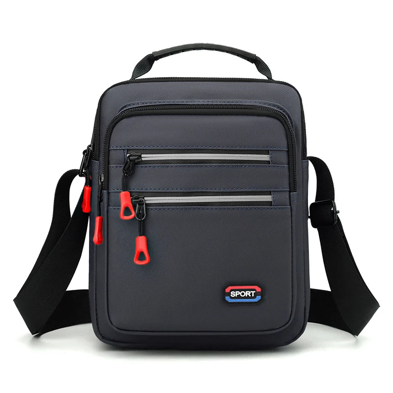 Oxford Fold Over Business Bag | Zipper Closure Unisex Crossbody with Multiple Pockets