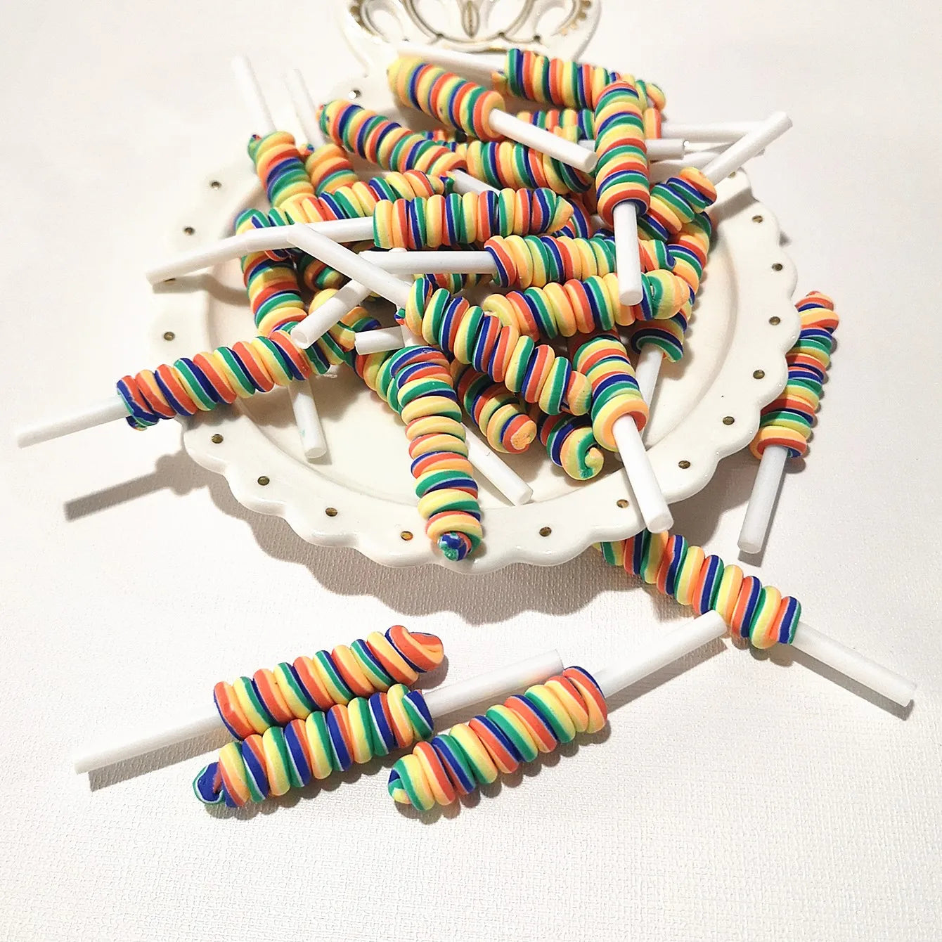 1/2PCS Big Simulate Clay Lolipop Cute Plasticine Candy Flat Back for Kids DIY Phone D lifestyle view