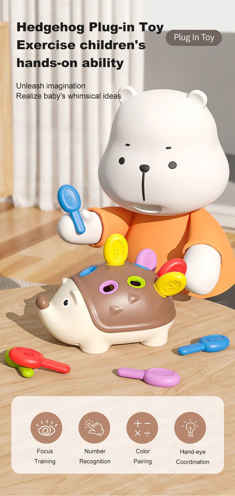 Montessori Baby Hedgehog Fine Motor Toy