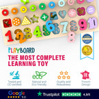 The PlayBoard by Max & Lea is an 8-in-1 wooden educational toy
