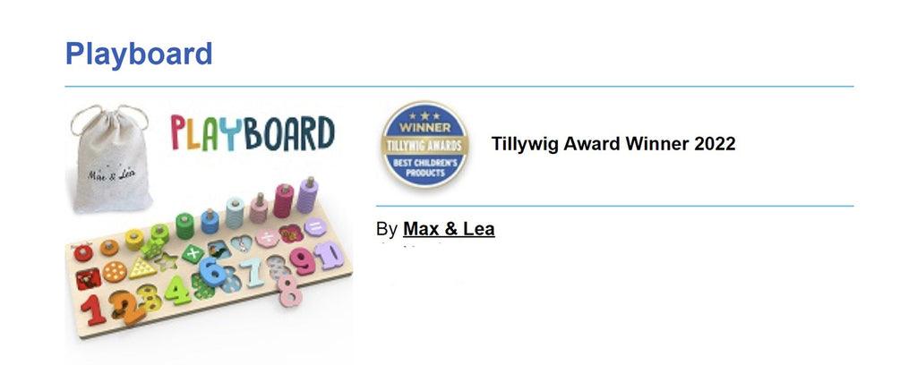 The PlayBoard by Max & Lea is an 8-in-1 wooden educational toy