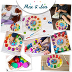 Max & Lea Montessori Clock Board Teaching Time Learning Wooden Games Magnetic Fishing Educational Toy