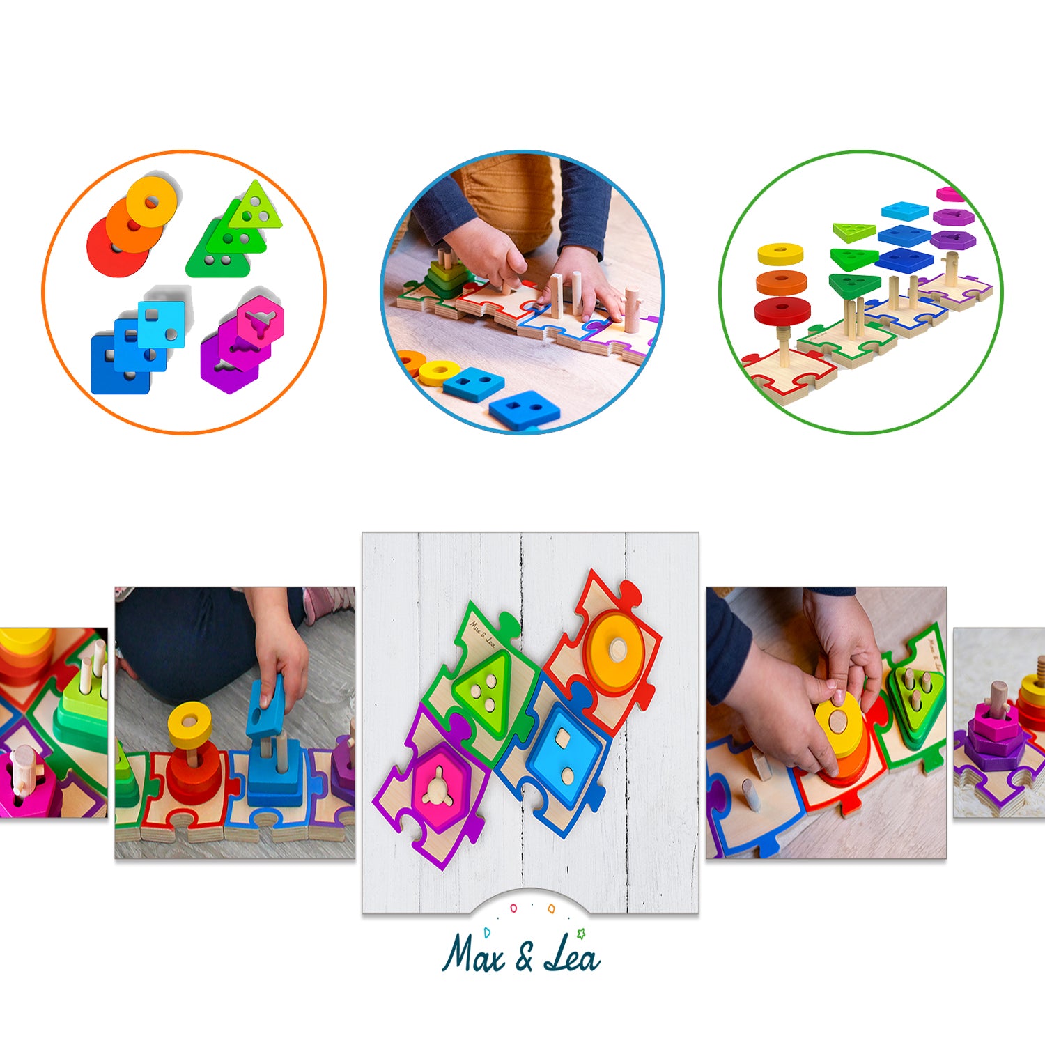 Max & Lea Montessori Sensory Shape Board Toys