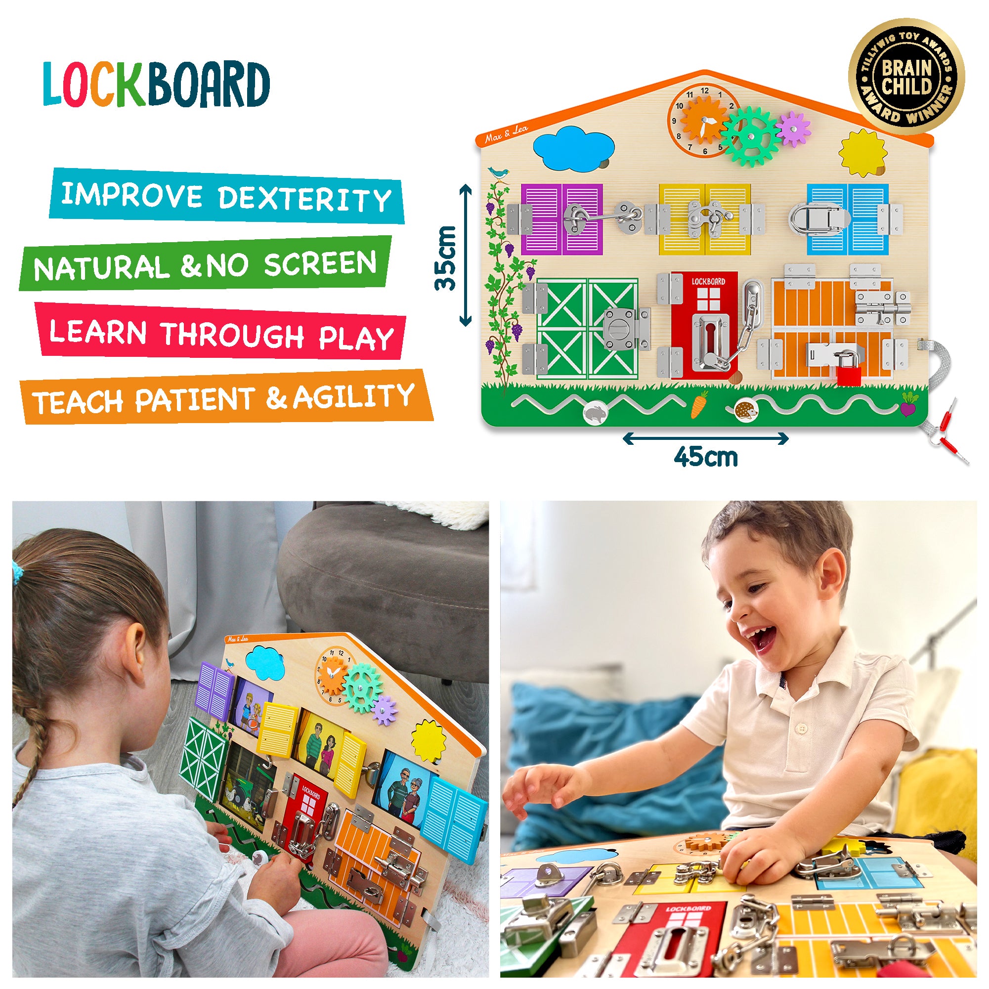 The Max & Lea Lockboard Award Winner Tillywig Brain Child Toy Awards 2022