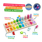 The PlayBoard by Max & Lea is an 8-in-1 wooden educational toy