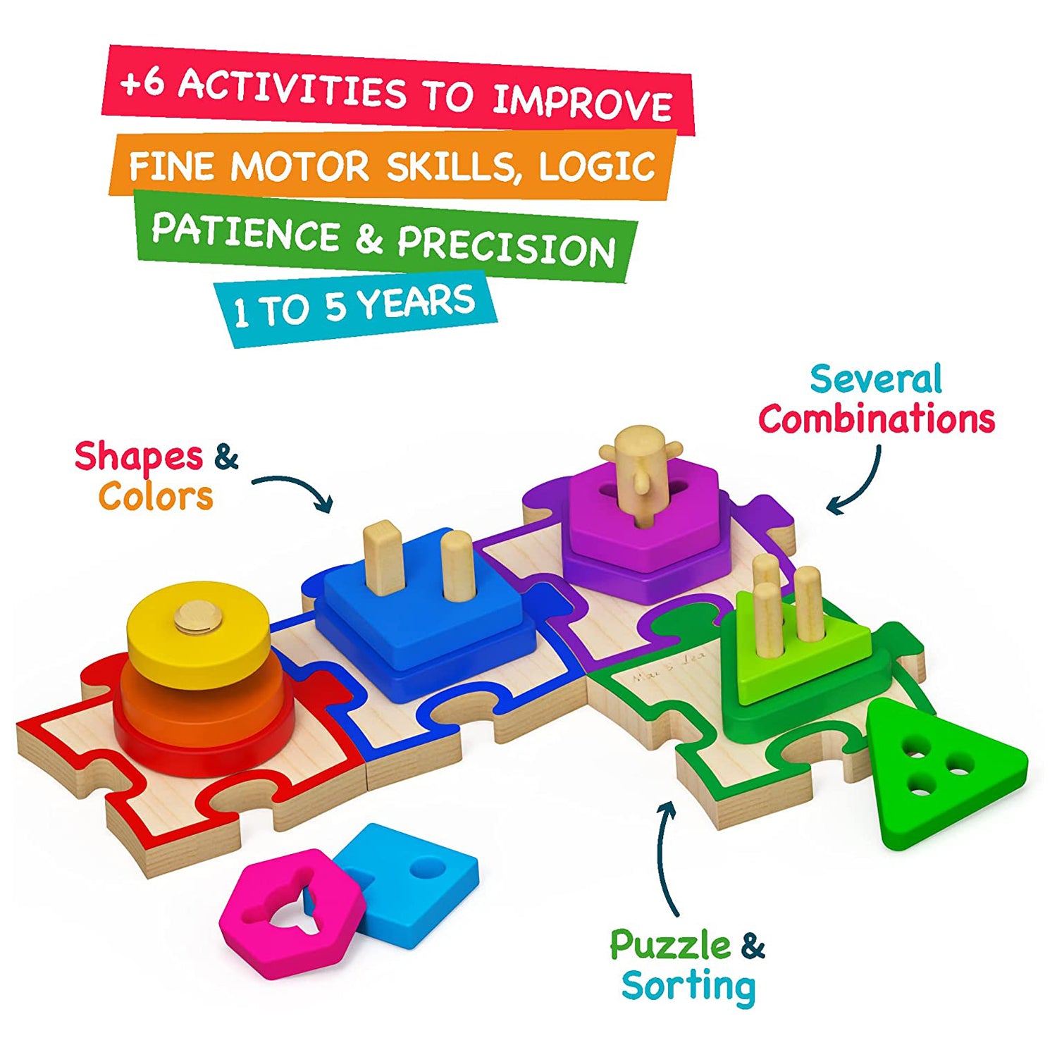 Max & Lea Montessori Sensory Shape Board Toys