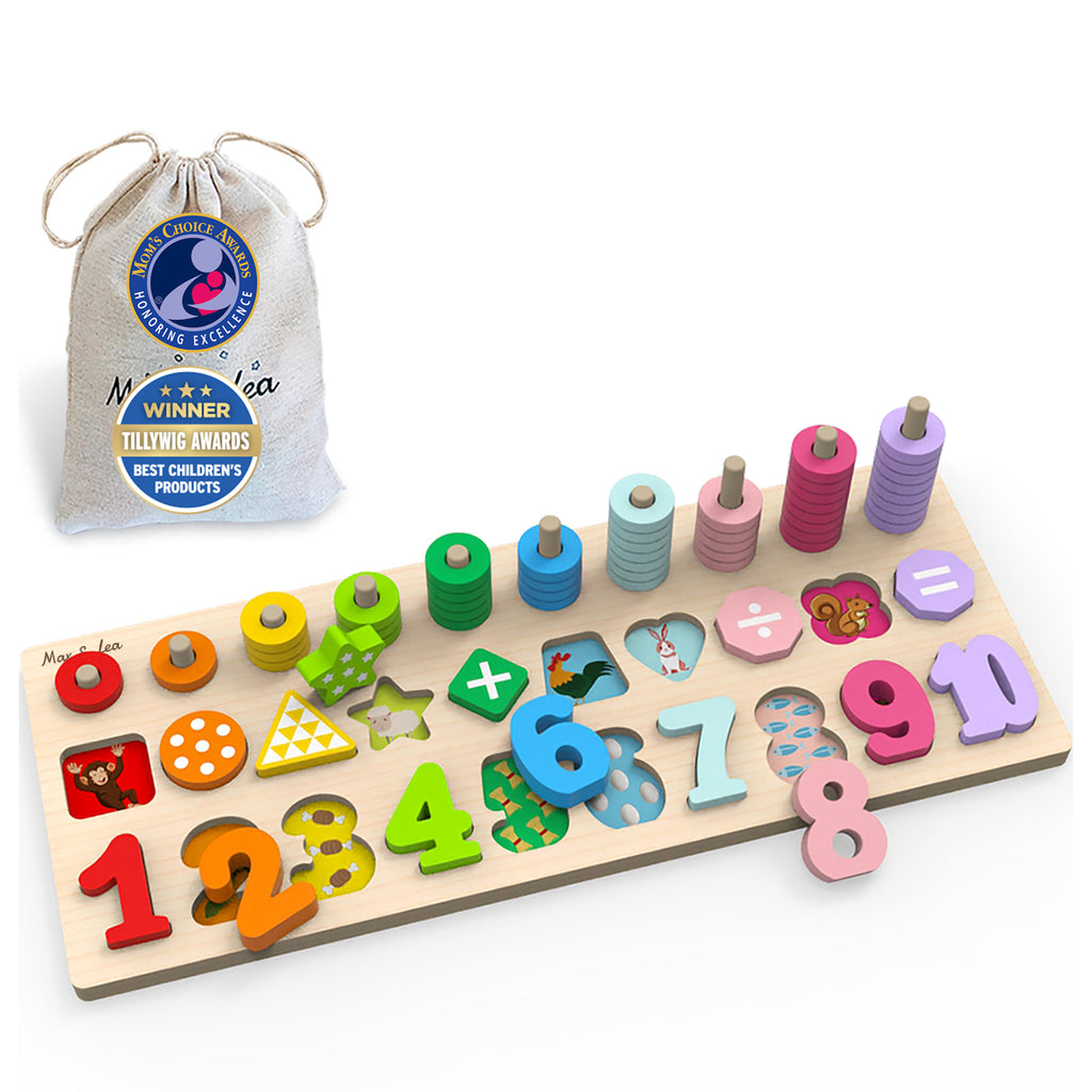 The PlayBoard by Max & Lea is an 8-in-1 wooden educational toy