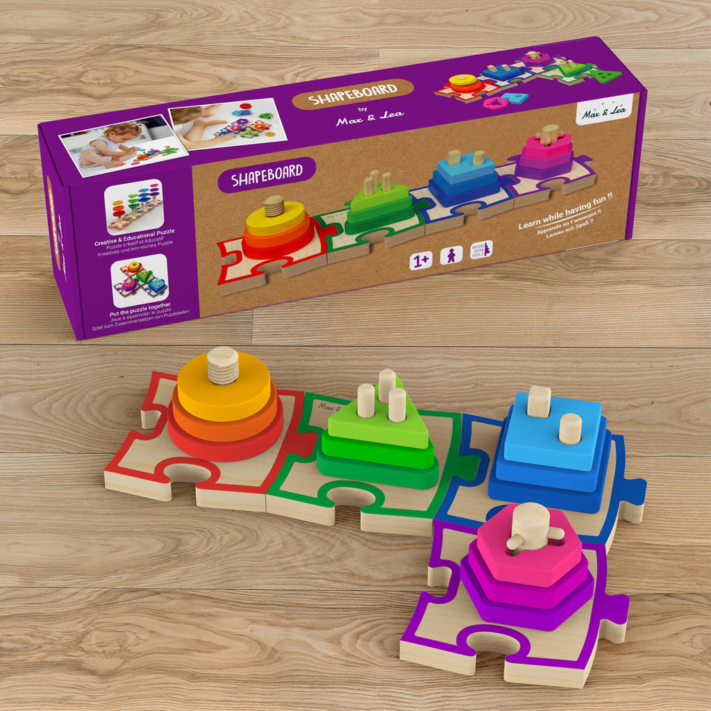 Max & Lea Montessori Sensory Shape Board Toys