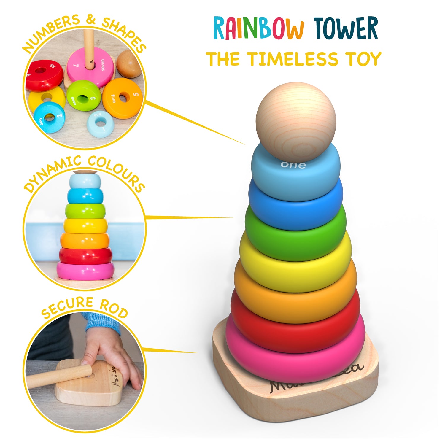 Max & Lea Montessori Sensory Rainbow Tower Toys