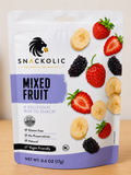Snackolic Mixed Fruit Crisps, Crunchy Mixed Fruit Snack, Strawberry Banana & Blackberry, Gluten Free, Vegan Friendly, Non-GMO, No Preservatives, Natural Fruit Snack, 0.6 oz (17 g)