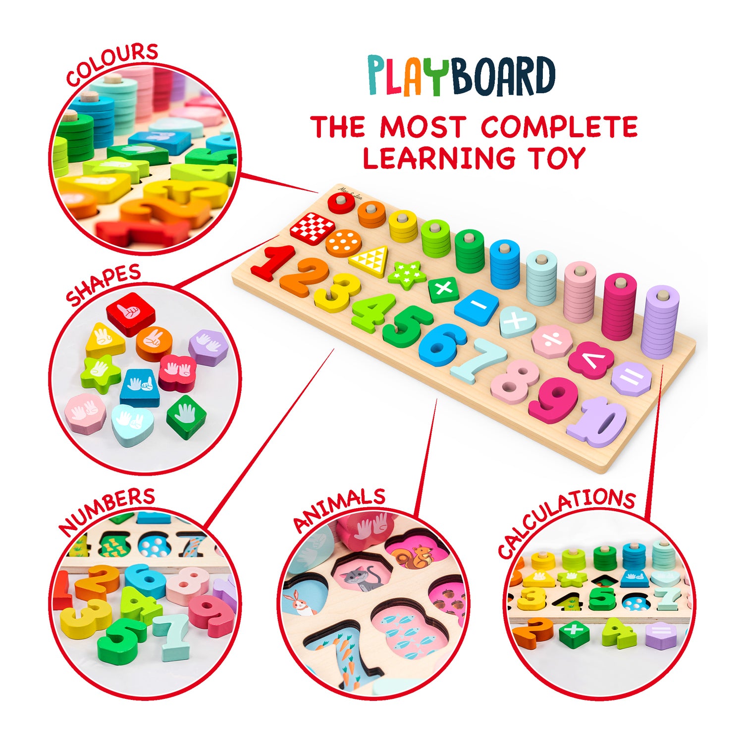 The PlayBoard by Max & Lea is an 8-in-1 wooden educational toy